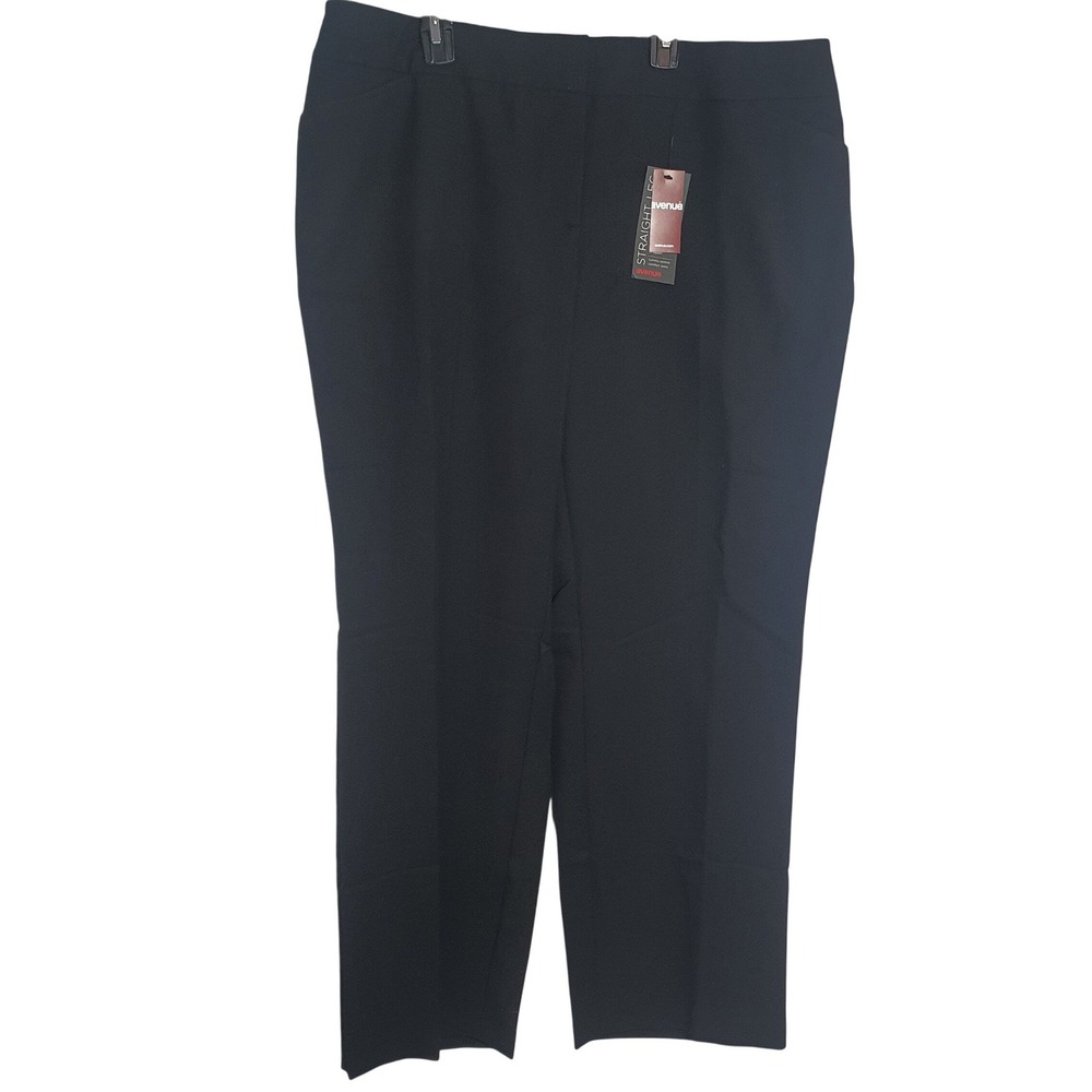 Avenue Cool Hand Trouser Black Straight Leg Tummy Control Pants Womens 14 Career